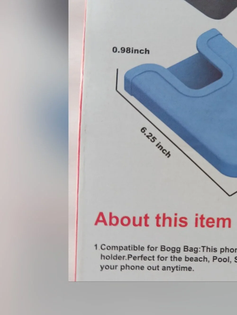 EasyDog Silicone Phone Holder for Bogg Bag, Blue, Beach Bag Insert For Cellphone
